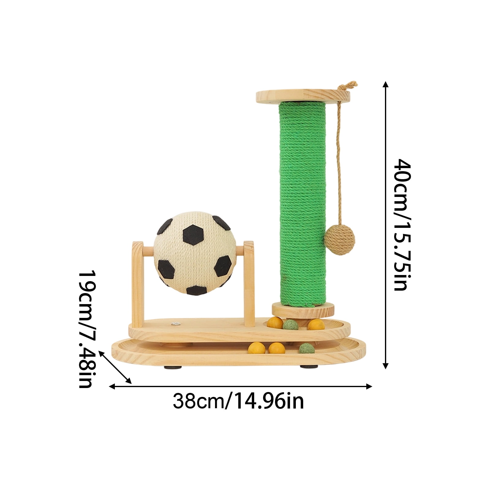 Interactive Cat Teaser Ball Toy, cat tree，cat tree for indoor cats large adult，Multifunctional Wooden Cat Activity Center, Durable Sisal Cat Scratching Post, Compact Pet Play Furniture