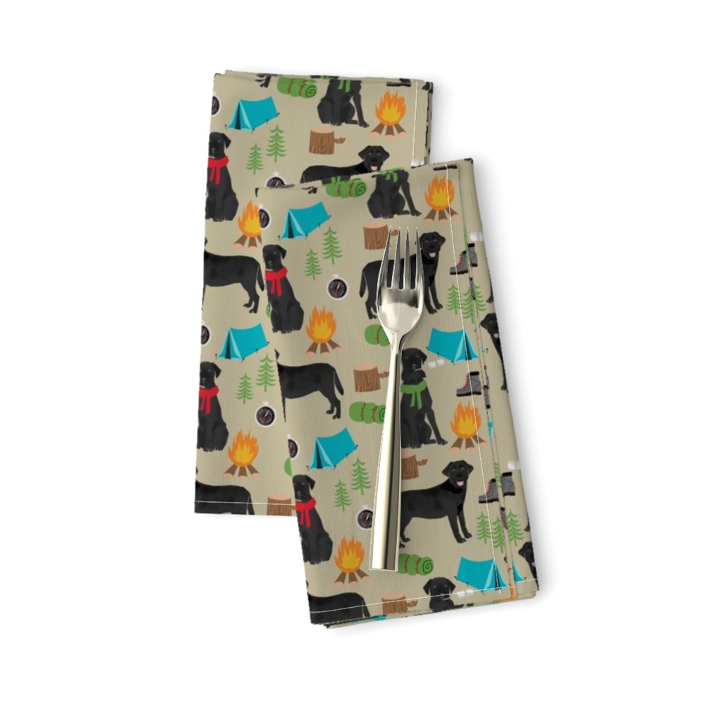 Linen Cotton Canvas Dinner Napkins (Set of 2) Black Lab Camping