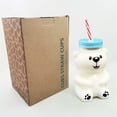 thumbnail image 5 of Bear Straw Cup, Cute Bear Glass Cup with Straw 19oz, Cute Mugs, Coffee Juice Milk Tea Drinks Glassware, 5 of 8