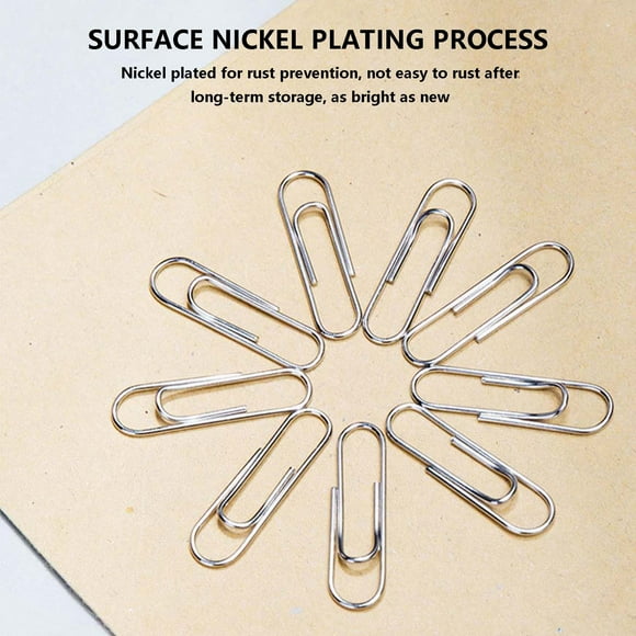 JWshufel Pack 100PCS Long Lasting Metal Paper Clips Convenient Storage for Office School DIY Bookmark Photo Album Business Card Envelope Holder and Organizing Solution