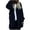 #01Blue, variant on Women Hooded Cardigan Fuzzy Jacket Winter Open Front Fleece Coat Outwear with Pockets Multicolor L