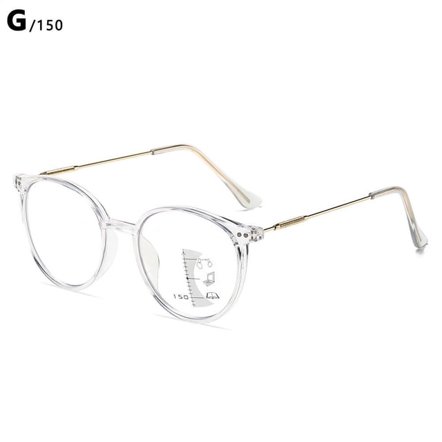 Brown 100 Degree Fashion Anti-Blue Light Reading Glasses For Both Near And Far Hd Reading Glasses Progressive Multi-Focal Reading Glasses For Both Near And Far Use