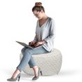 thumbnail image 2 of Beige Pouf Cover with Zipper, Delicate Retro Style Shaped Horizontal Rows Classical Elements Antique Pattern, Soft Decorative Fabric Unstuffed Case, 30" W X 17.3" L, Eggshell White, by Ambesonne, 2 of 5