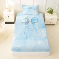 thumbnail image 3 of Manfei Blue Bownot Twin Sheets,Girls Personalized Letter A Bedding,3-Piece, 3 of 6