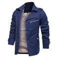 thumbnail image 3 of Men's Tooling Jacket Windproof Laper Workwear Jacket Coats Casual Button Spring Fall Outwear Jacket, 3 of 6