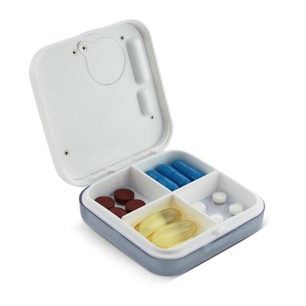 Dcenta Dust-proof Separated Pill Organizer Pill Box Case Electronic Timer Alarm Clock Reminder Medicine Storage Dispenser