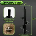 thumbnail image 4 of TCBWFY Auger Drill Bit 4x12inch Garden Plant Flower Bulb Auger Spiral Hole Drill Rapid Planter Earth Auger Bit Post or Umbrella Hole Digger for 3/8"Hex Drive Drill, 4 of 7