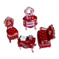 thumbnail image 2 of Joya de muebles Joyero de joyero de la caja de baratijas de esmalte Estatua de almacenamiento de joyería versátil para la fiesta Rojo, 2 of 8