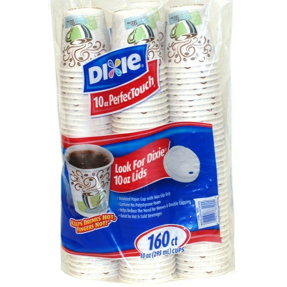 Dixie Perfectouch Hot Cups 160 Count 10 Ounce White - 160