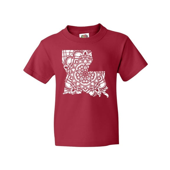 Inktastic Louisiana Silhouette Mandala Youth T-Shirt