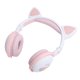 thumbnail image 5 of Lindo Oreja de Gato Brillante Auriculares Bluetooth Inalámbricos HIFI Deportes Auriculares Plegables con Luz Led Rosa Blanco, 5 of 5