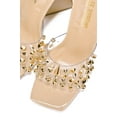 thumbnail image 3 of Cape Robbin Block Chunky High Heels Women Transparent Slip-On Square Open Toe Gold Studs Spikes MAXFIELD Beige Nude 8, 3 of 4