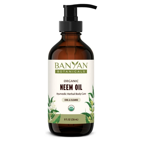 Banyan Botanicals Organic Neem Oil – Cooling & Soothing  Ayurvedic Neem Oil – Supports Healthy Radiant Skin – 8 oz. – Non-GMO Sustainably Sourced Abhyanga Massage Oil