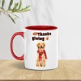 thumbnail image 5 of Happy Thanksgiving Golden Retriever with Turkey Pumpkins Autumn Vibes 11oz Accent Two-tone Mug Goldens Dog Lover Gifts Idea Coffee Tea Cup - 12018, 5 of 5