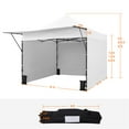 thumbnail image 2 of Yaheetech 10×10ft Outdoor Pop-up Canopy Tent with Adjustable Awning, White, 2 of 8