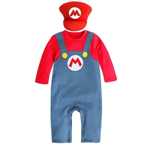 Disfraz de Cosplay de Anime para bebé de 0 a 2 años, traje para gatear, mono de Super Mari Bros, traje de baile divertido para niño, sombrero, regalos