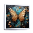 thumbnail image 2 of Designart "Metallic Butterfly Gold and Blue Wonder III" Animals Framed Wall Art - Traditional Blue Butterfly Entryway Framed Wall Art Print, 2 of 6