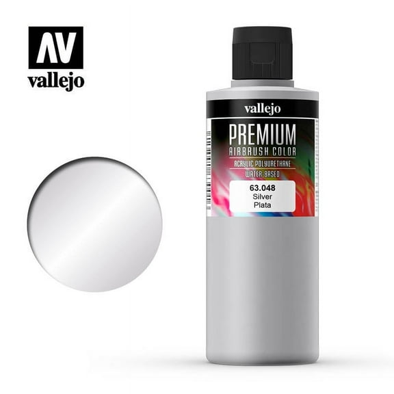 Vallejo Premium Airbrush Colors - 200 ml, Silver