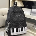 thumbnail image 3 of HUISZJ Polka Dot School Backpack, Large Capacity School Bag with Star Pendant, Portable Laptop Backpack for Students College Travel (Black), 3 of 10
