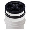 thumbnail image 2 of 5 Gallon White Bucket & KioJJp Seal Lid - Food Grade Plastic Pail & KioJJp2 Screw Seal Tight Lid (Black), 2 of 2