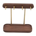 thumbnail image 3 of Soporte para llaves de escritorio de madera BLESIY organizador de ganchos decorativo 4 ganchos bandeja creativa negro, 3 of 8