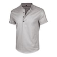 thumbnail image 2 of APEXFWDT Men's Stand Collar Cotton Linen Shirt Casual Short Sleeve Banded Collar Shirt for Vacation,XL,Gray, 2 of 6