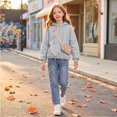 thumbnail image 6 of Girls Zip Up Sweatshirts Size 10-12 Half Zip Long Sleeve Hoodie for Kids Cute Trendy Oversized Pullover Sweatshirt with Pockets, 6 of 8