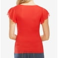 thumbnail image 2 of Vince Camuto Womens Tiered Sleeves Mesh Blouse Red XL, 2 of 3