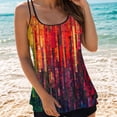 thumbnail image 2 of idosla Tankini Tops for Women Swimwear Tummy Control Modest Loose Fit Print Tankini Tops Vacation Holiday Bathing Suit Top No Bottom (Red, M), 2 of 5