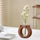 thumbnail image 5 of Adorable florero con forma de gato | Minijarrón de madera de sobremesa con tubo de vidrio para flores frescas | Contenedor hidropónico para decoración del hogar y la oficina, 5 of 6