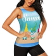thumbnail image 2 of Balery Hello Summer Gnome 1 Camiseta sin mangas estampada ligera para mujer, tops de entrenamiento sin mangas, camisetas de yoga transpirables de secado rápido.-XX-Large, 2 of 7