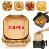 Disposable Air Fryer Paper Liners: 100Pcs 9 In Large Square Non Stick Parchment, Air Fryer Basket Liner for 8Qt - 12Qt Airfryer