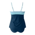 thumbnail image 3 of IYYVV Bandeau Tankini Swimsuits For Women - Two Piece Ruched Tummy Control Bathing Suit Strapless Modest Swimwear With Bottoms Navy M, 3 of 6