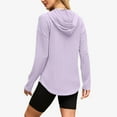 thumbnail image 4 of Hrsba Womens Plus Size Pullover Tops , Women Casual Tops Fall Sweaters for Women Long Sleeve Hooded V Neck Knit Sweater with Solid Color Drawstring and Front Pockets, 4 of 5