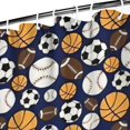 thumbnail image 3 of Baseball Football Pattern Shower Curtain 36"x72" ,Bathroom Decorative Shower Curtains Set with 12 Hooks,Modern Waterproof Washable Shower Curtain, 3 of 6