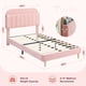 thumbnail image 3 of Qinaqin Velvet Upholstered Twin Cama Frame con Bookcase cm de Alturaeadboard Rosa Alturaeavy- Profundidaduty Steel Support Legs Easy Assembly Noise-Free Mattress Foundation, 3 of 7