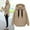 Khaki, variant on Fashion Coat For Womens Hoodies Coat Fall Winter Warm Pockets Drawstring Zipper Open Thin Hooded Jackets Long Cardigans Tops Outwear Long Zippe Sweatshirts for Women Half Snap Pullover Women Women