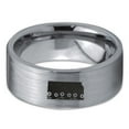thumbnail image 2 of Tungsten Kansas Sunflower State Flowers Band Ring 8mm Men Women Comfort Fit Gray Flat Cut Brushed Polished, 2 of 4