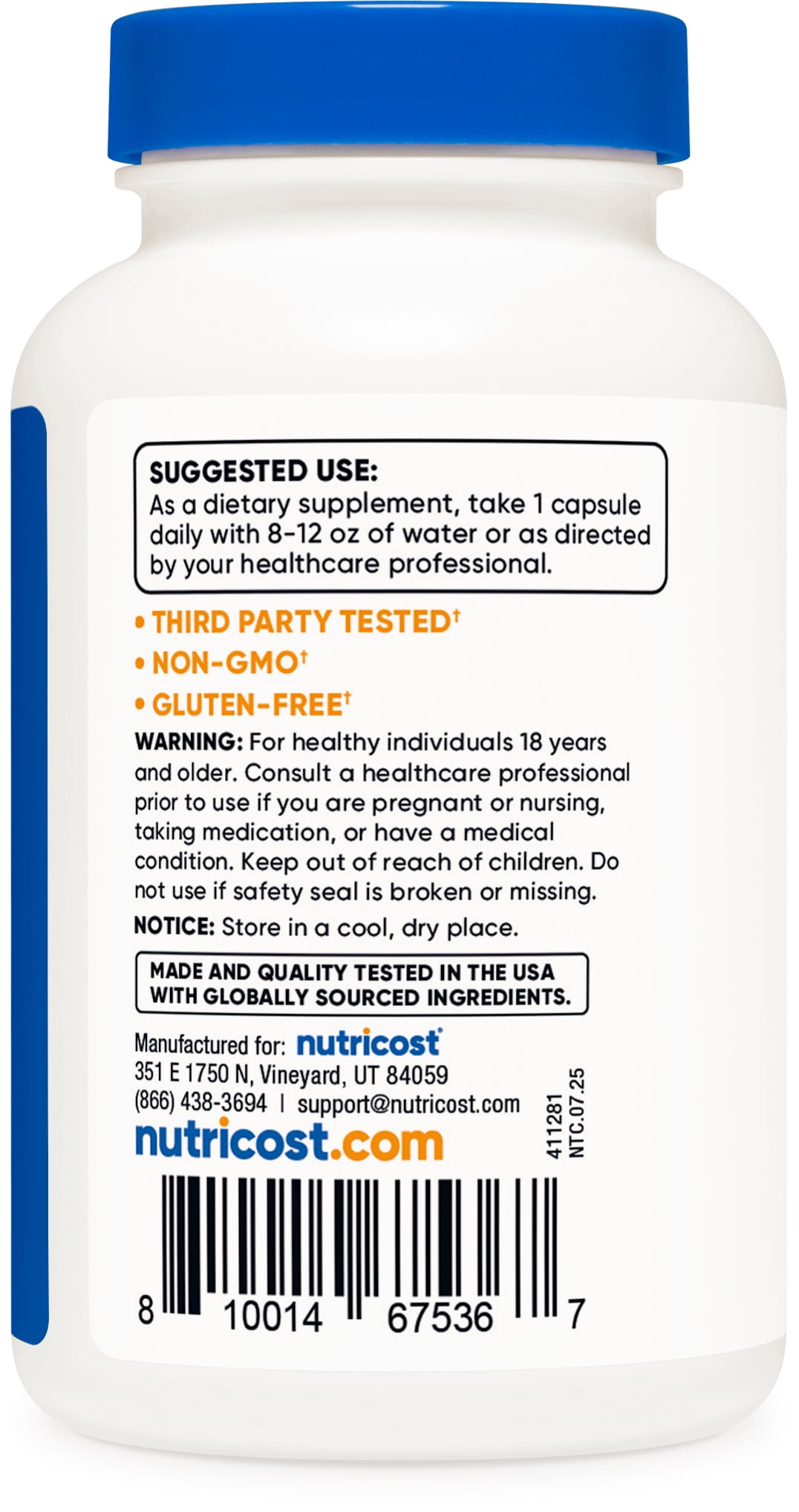 Nutricost N-Acetyl L-Cysteine (NAC) Supplement 600mg, 120 Capsules