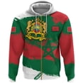 thumbnail image 3 of Sudadera con capucha y cremallera con estampado del emblema de Marruecos en 3D para hombre, tótem espiritual, bandera de Marruecos, sudadera con capucha con cremallera, ropa Harajuku Y2k, 3 of 5