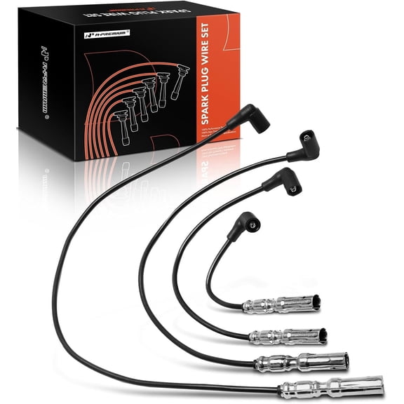 A-Premium Ignition Spark Plug Wires Set of 4 Compatible with Volkswagen Beetle 2001-2005, Golf 2001-2006, Golf City 2007-2010, Jetta 2001-2005, Jetta City 2007-2009, L4 2.0L SOHC