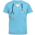 thumbnail image 1 of Halloween Doctor Scrubs Costume Sky Adult T-Shirt, 1 of 1