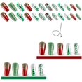 thumbnail image 3 of Uñas postizas navideñas con diseño, lindas uñas postizas con diseño de hombre de jengibre, árbol de Navidad, almendra, copo de nieve rojo, uñas acrílicas brillantes, regalos de Navidad para mujeres y, 3 of 5