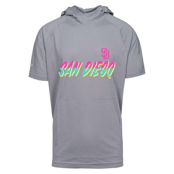 Men's Levelwear  Gray San Diego Padres City Connect Phase Core Logo Short Sleeve Hoodie