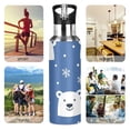 thumbnail image 7 of Yayeee 33oz Insulated Water Bottle Double Wall Stainless Steel with Flip Straw Lid, White Polar Bear, 7 of 7