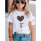 thumbnail image 1 of Creative LOVE Letter & Heart Print T-shirt Girls Casual Pullover Tops Summer, 1 of 5