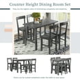 thumbnail image 3 of 5 Piece Dining Table Set, Wood Kitchen Table Set with Table and 4 Chairs, Gray, 3 of 9