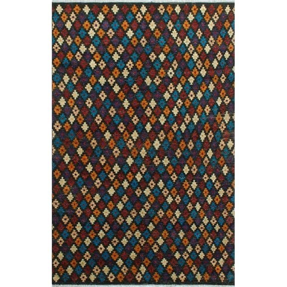 Balochi Dayton Black/Blue Rug, 5'2" x 7'11"