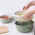 thumbnail image 3 of Haofy Colander Bowl Set Double Layer Plastic Vegetable Fruit Washing Basket Multifunctional Kitchen Bowl Strainer, 3 of 7