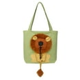 thumbnail image 4 of serony Pet Carrier Lion Breathable Drawstring Cat Dog Open Good Carrying Cartoon Canvas Transport Retractable Outgoing Travel Handbag Light green S, 4 of 9